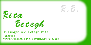 rita betegh business card